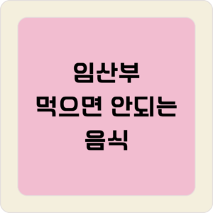 임산부 먹으면 안되는 음식