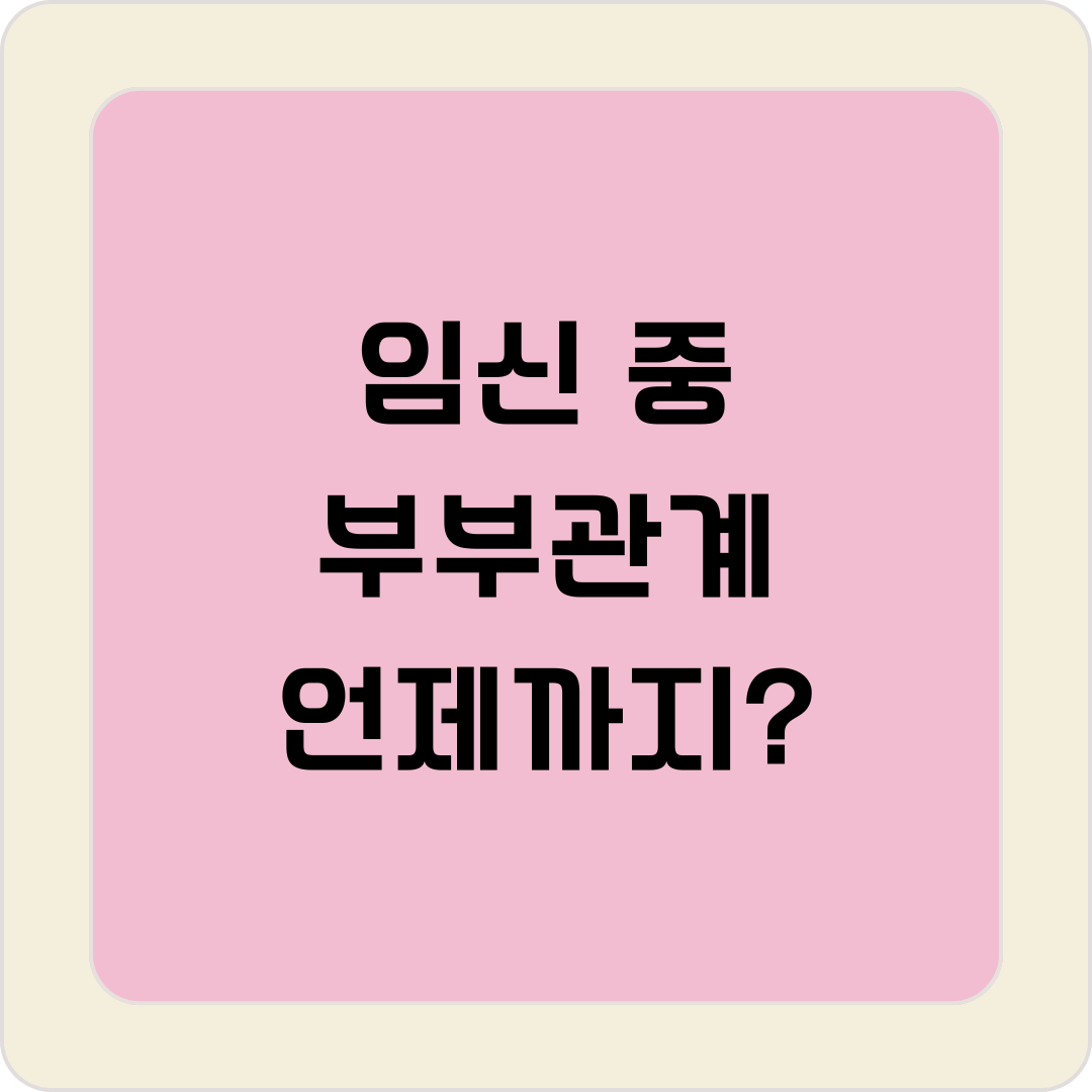 임신 중 부부관계